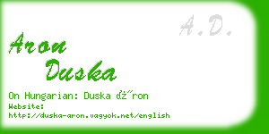 aron duska business card